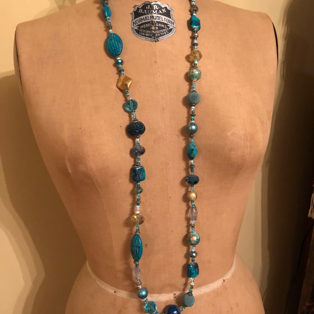 Artisan-made long beaded necklace